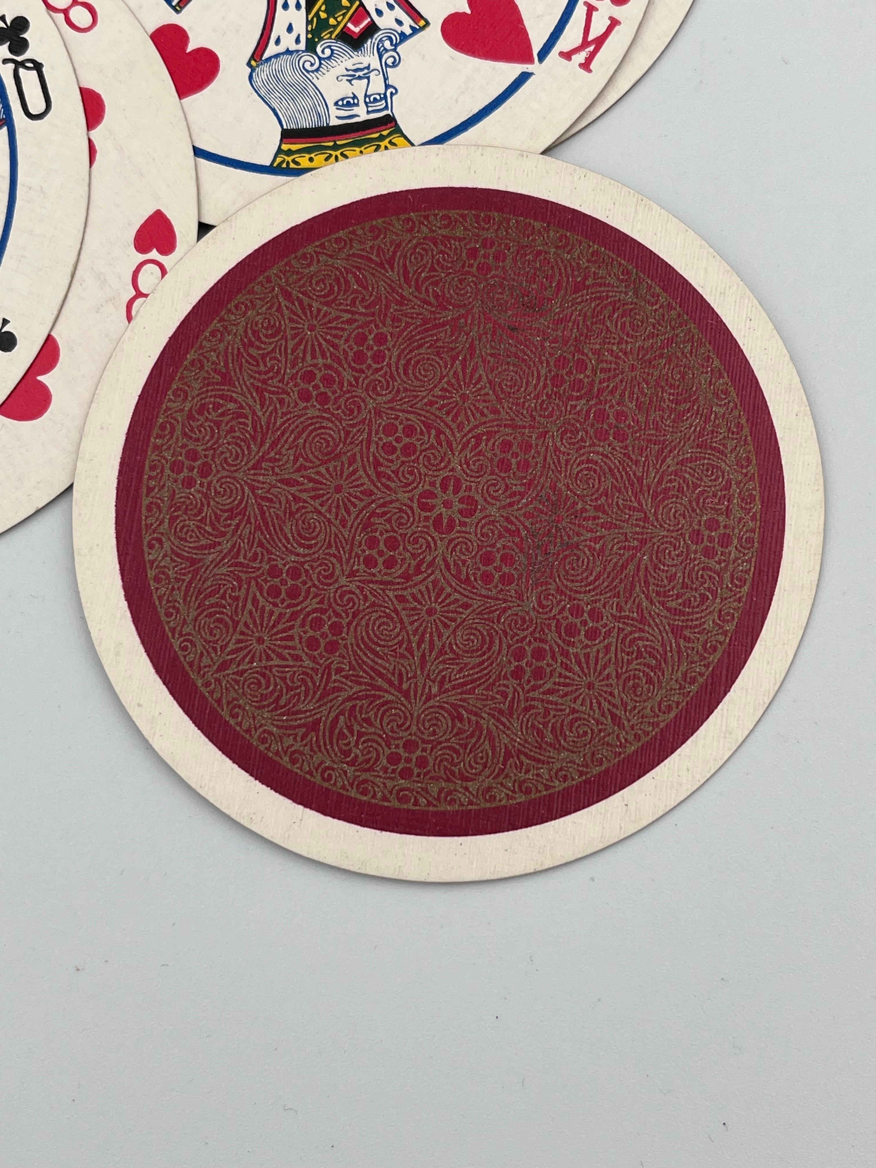 Unusual 1920's Art Deco Waddington's Cir Q Lar Round Playing Card Deck 1