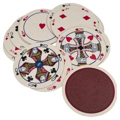 Antique Unusual 1920's Art Deco Waddington's Cir Q Lar Round Playing Card Deck