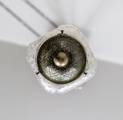 Original 1920s Molded Ice Glass Flush Mount