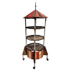 Unusual 1940's Rocket Ship painted steel Gondola / Shelf , store fixture