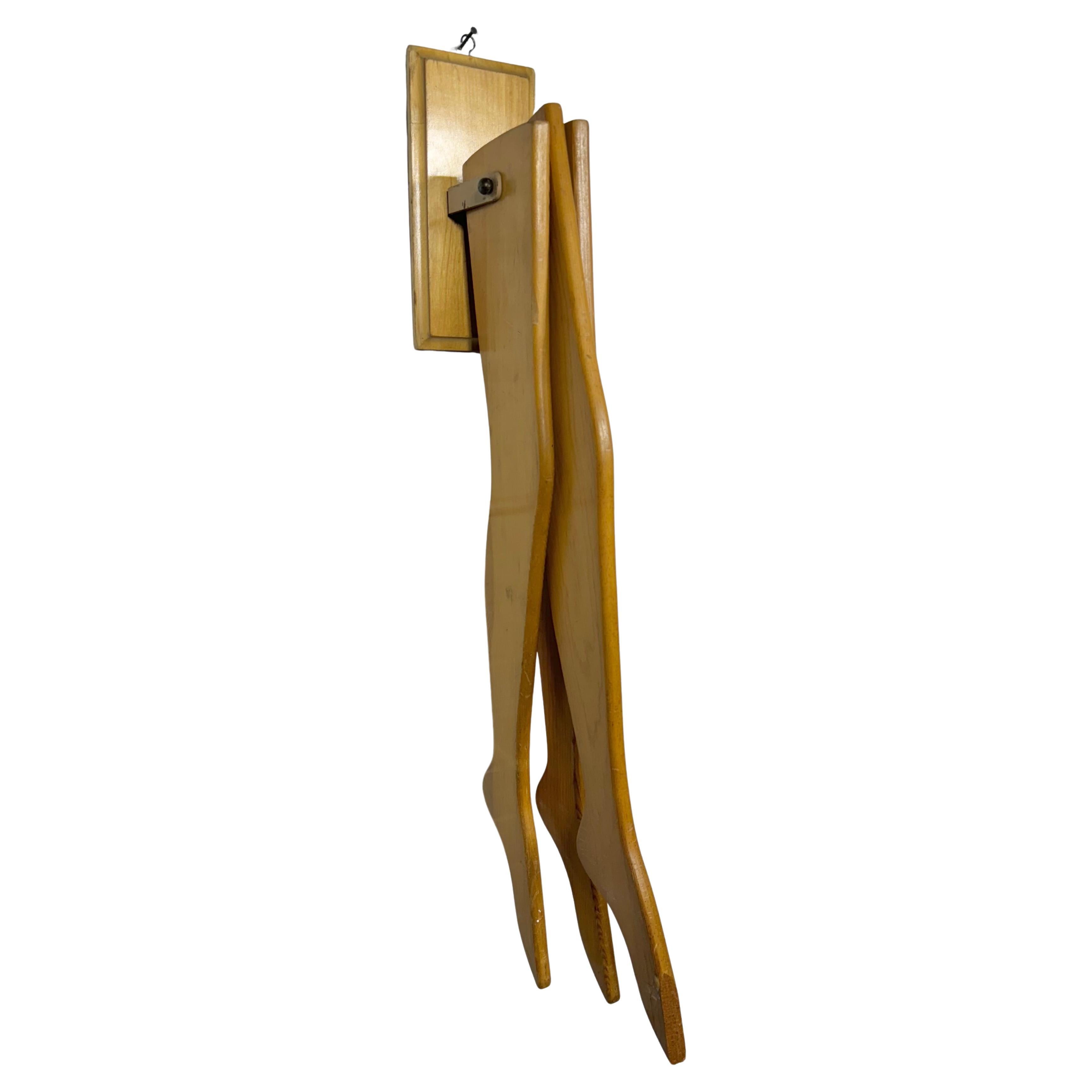 Unusual 1950s Modernist Store Display, HOSIERY, articulating wood legs
