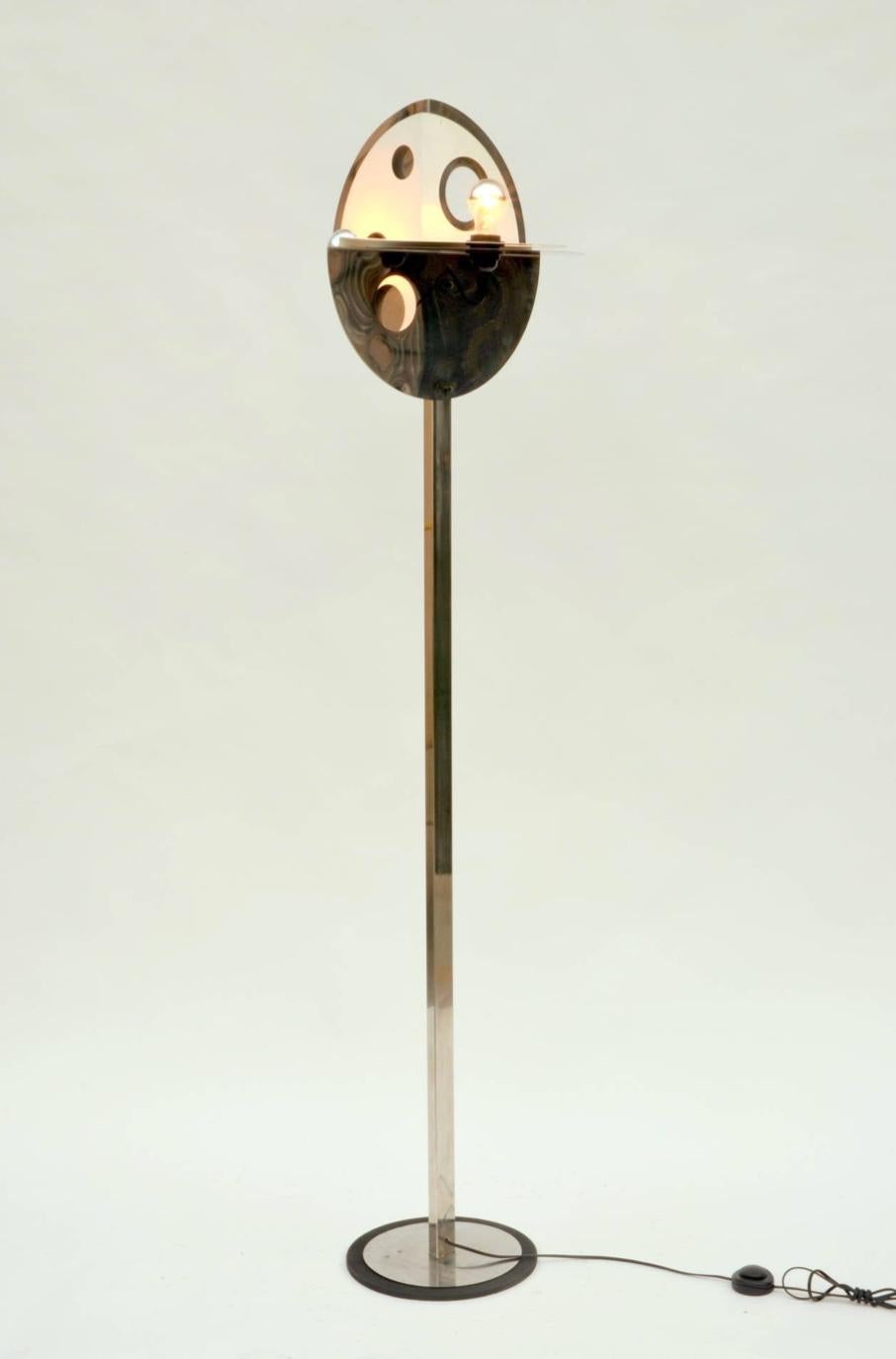 Modern Unusual 1970s Floor Lamp in the Style of Yonel Lebovici For Sale
