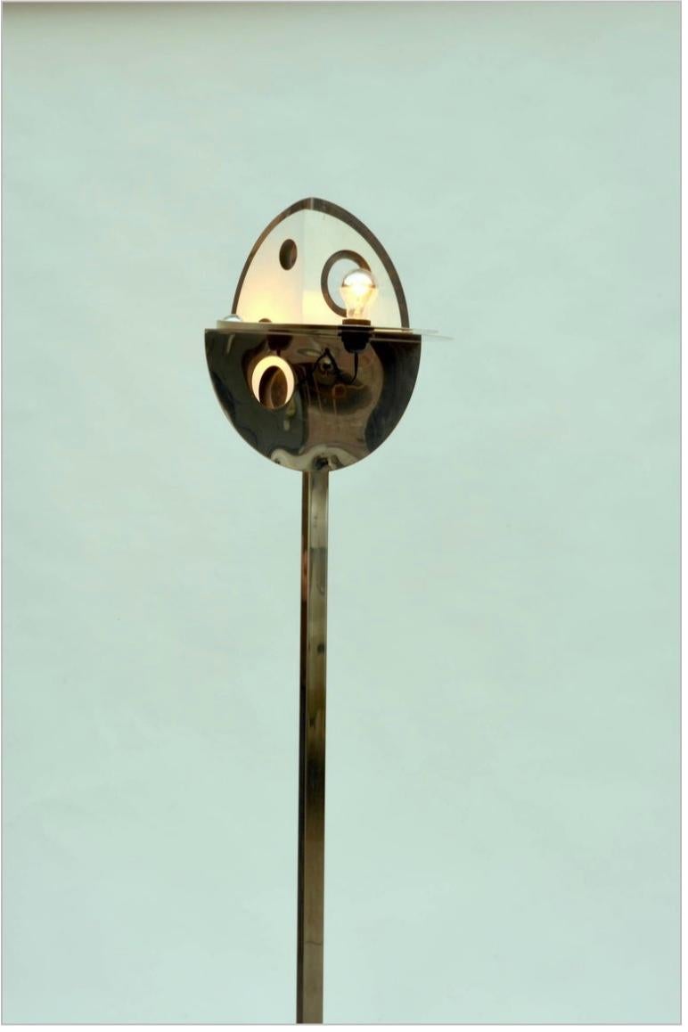 Ungewöhnliche Stehlampe aus den 1970er Jahren im Stil von Yonel Lebovici (Französisch) im Angebot