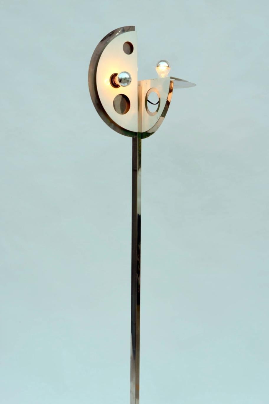 Late 20th Century Unusual 1970s Floor Lamp in the Style of Yonel Lebovici For Sale