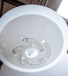 Unusual 1970s Lucite Italian Hanging Dish Fixture