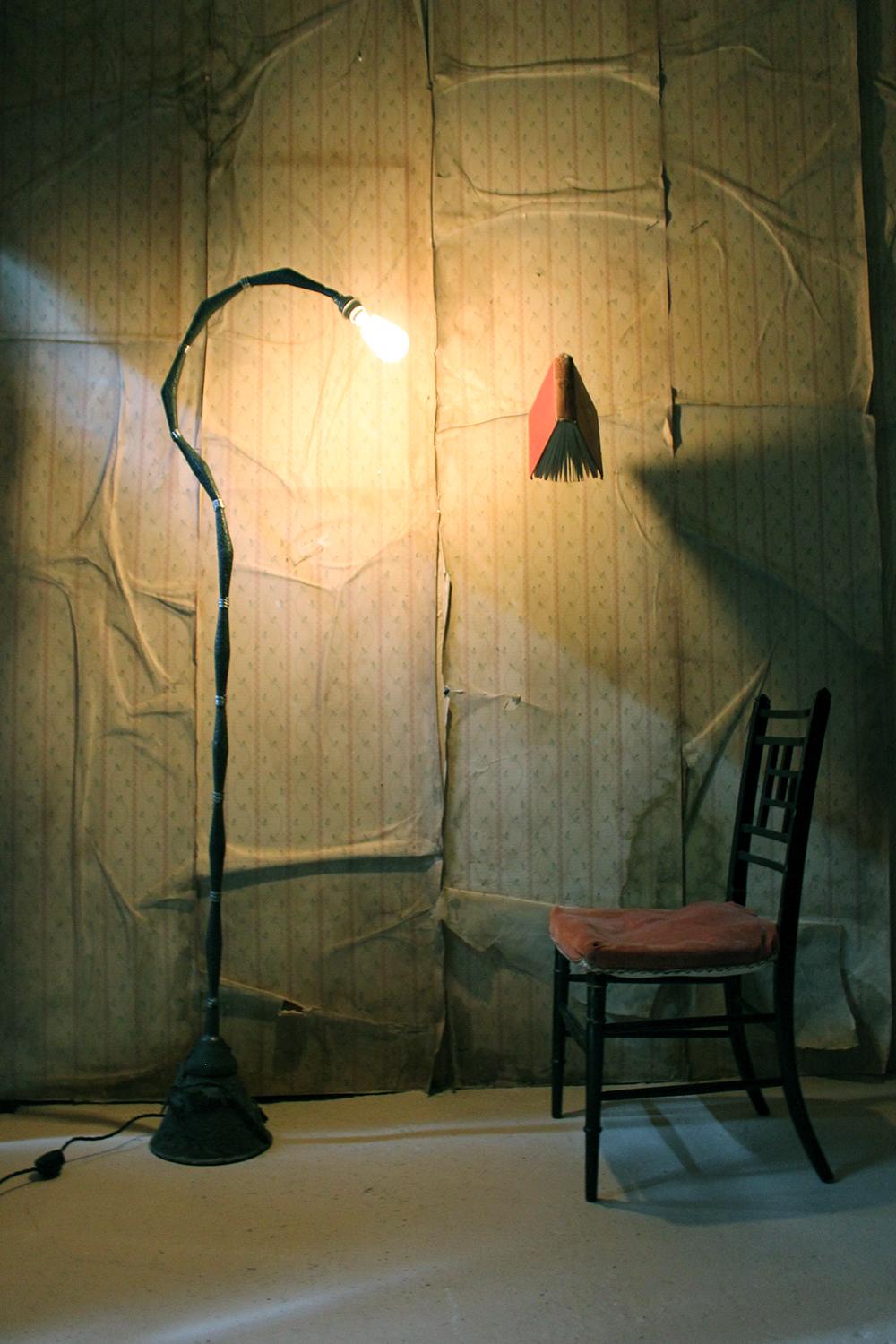 Unusual 1980s Naturalistic Beaten Bronzed Metal Floor Standing Lamp For Sale 13