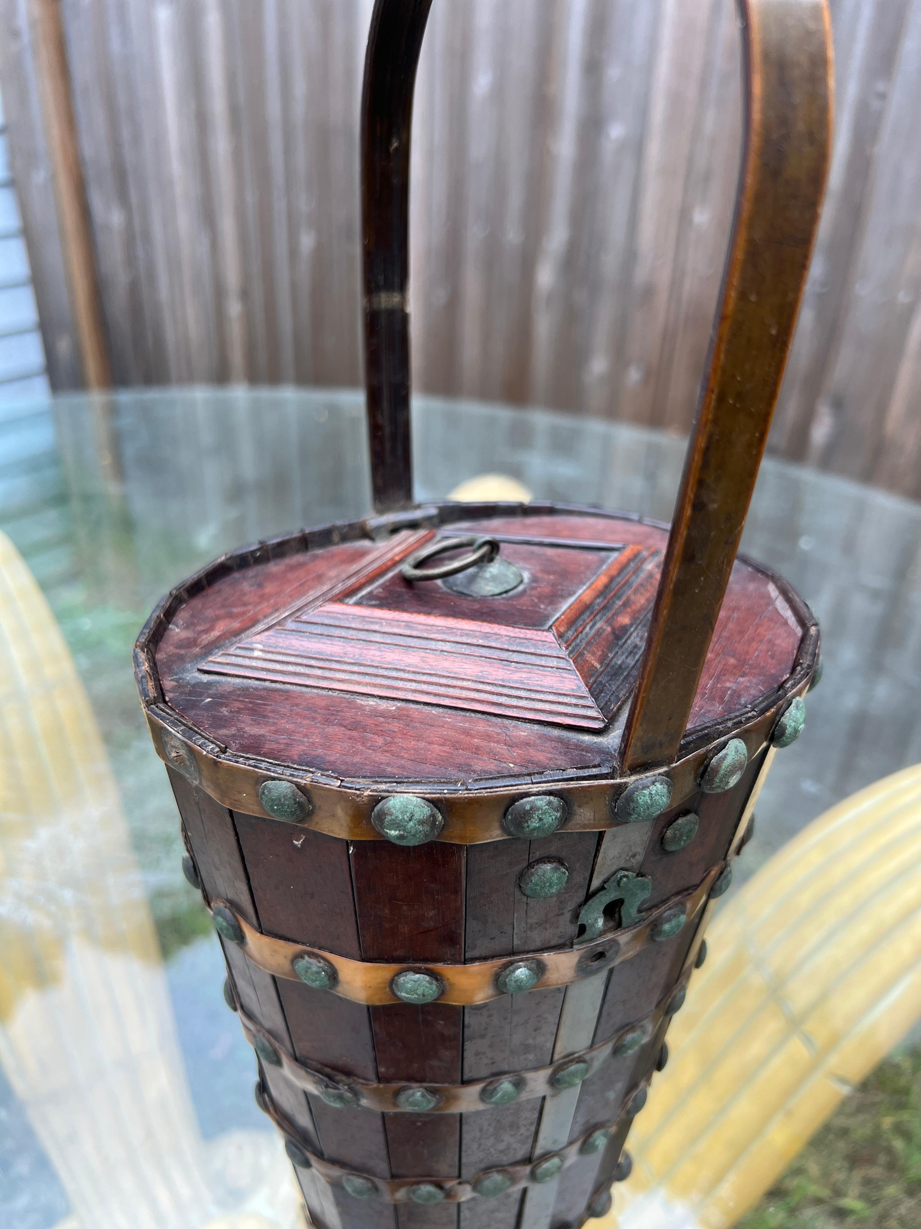 Danish Unusual 19th Century, Anglo-Indian Style Dutch Paneled Basket For Sale