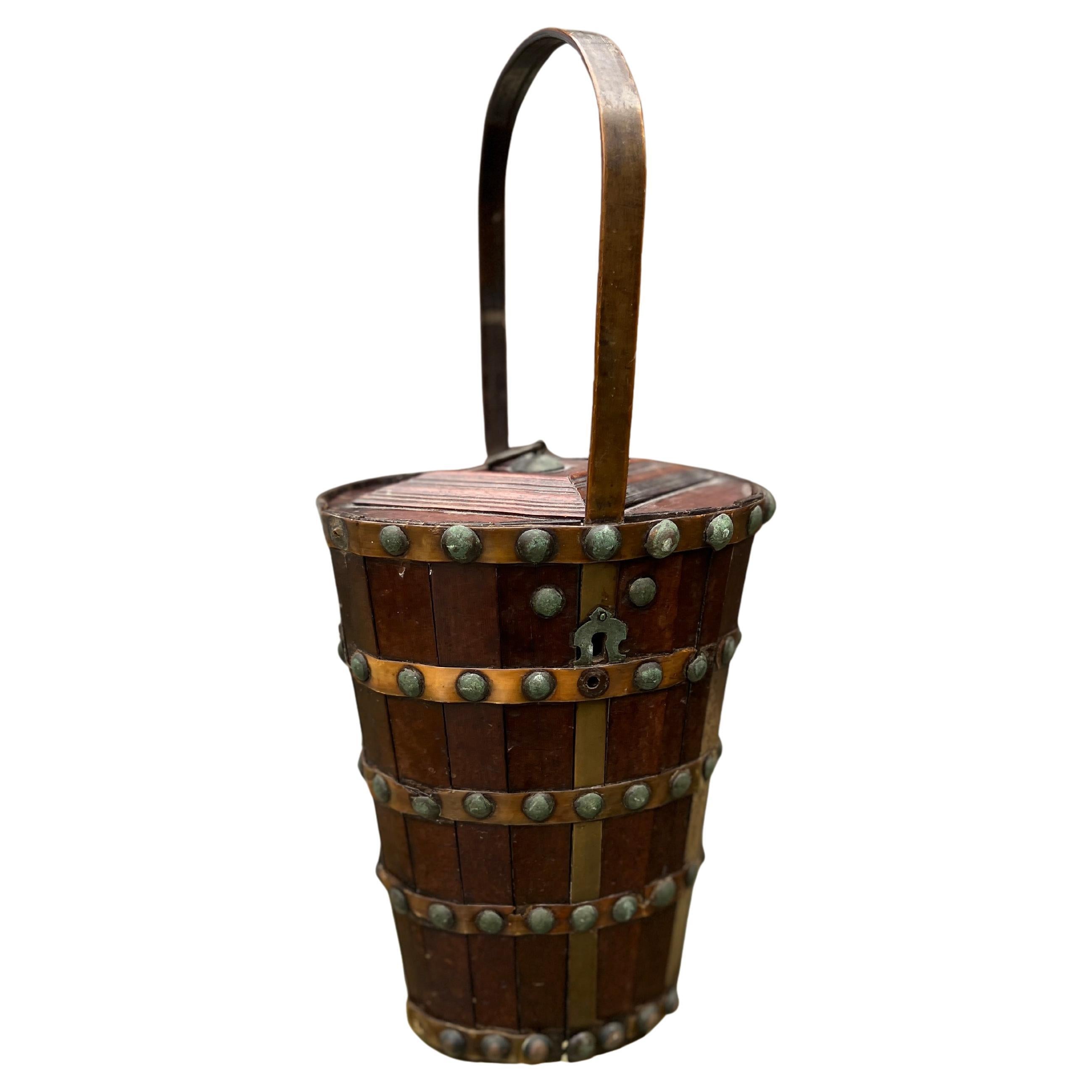 Unusual 19th Century, Anglo-Indian Style Dutch Paneled Basket For Sale