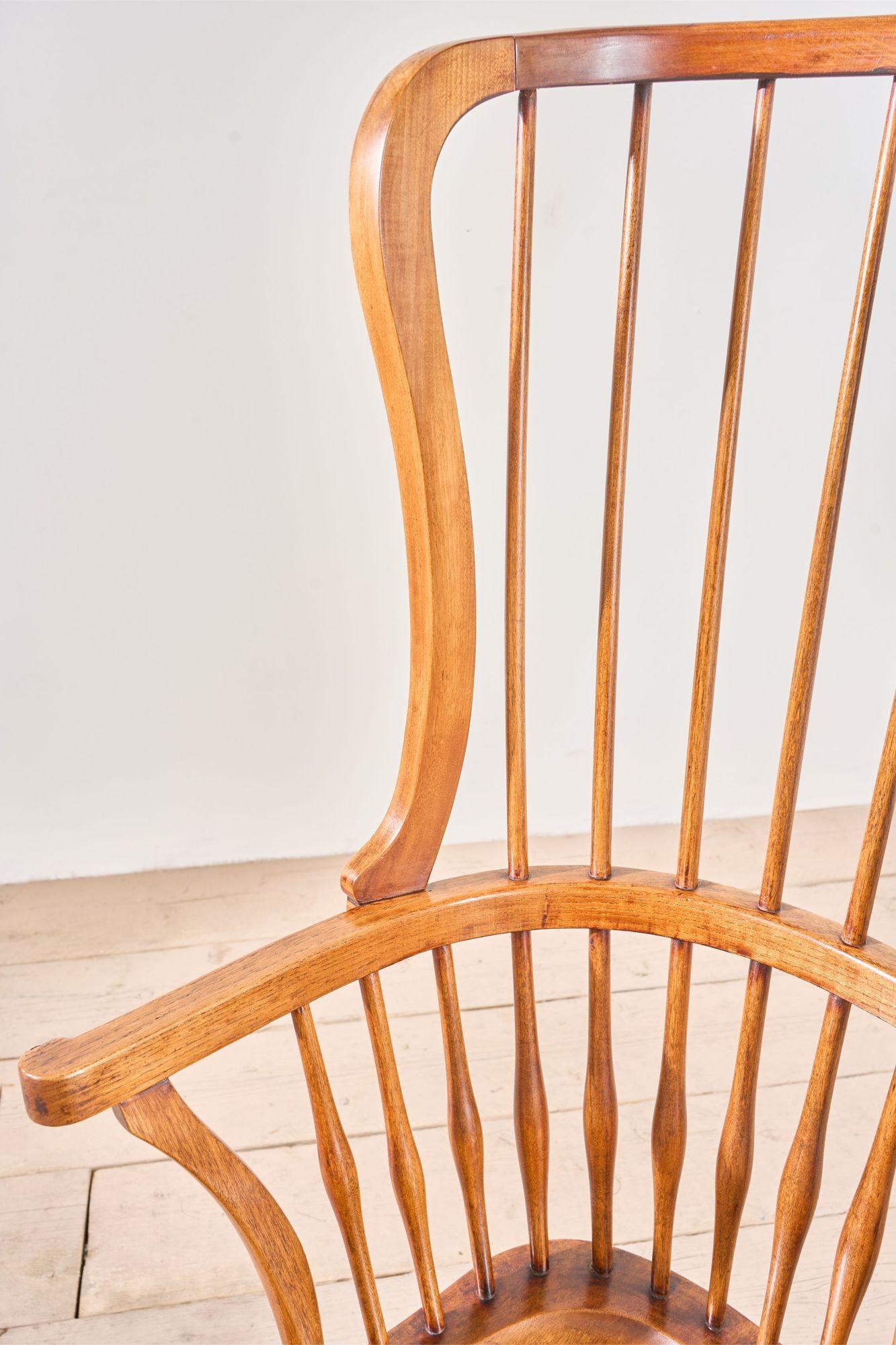 Inusual silla Windsor con respaldo de ala Arts and Crafts del siglo XIX en venta 6