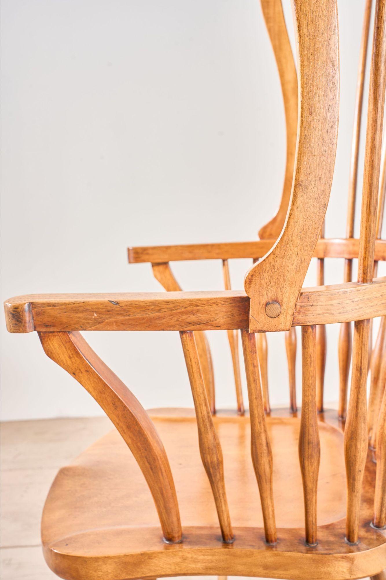 Inusual silla Windsor con respaldo de ala Arts and Crafts del siglo XIX en venta 7