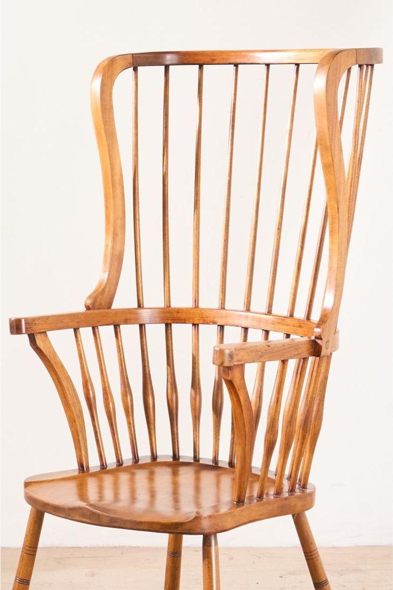 Inusual silla Windsor con respaldo de ala Arts and Crafts del siglo XIX en Excelente estado para la venta en Malton, GB
