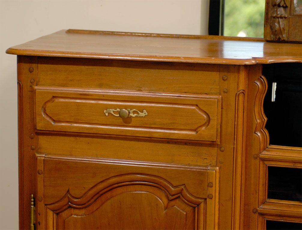 Hand-Carved Unusual 19th Century Cherry Enfilade from Picardie