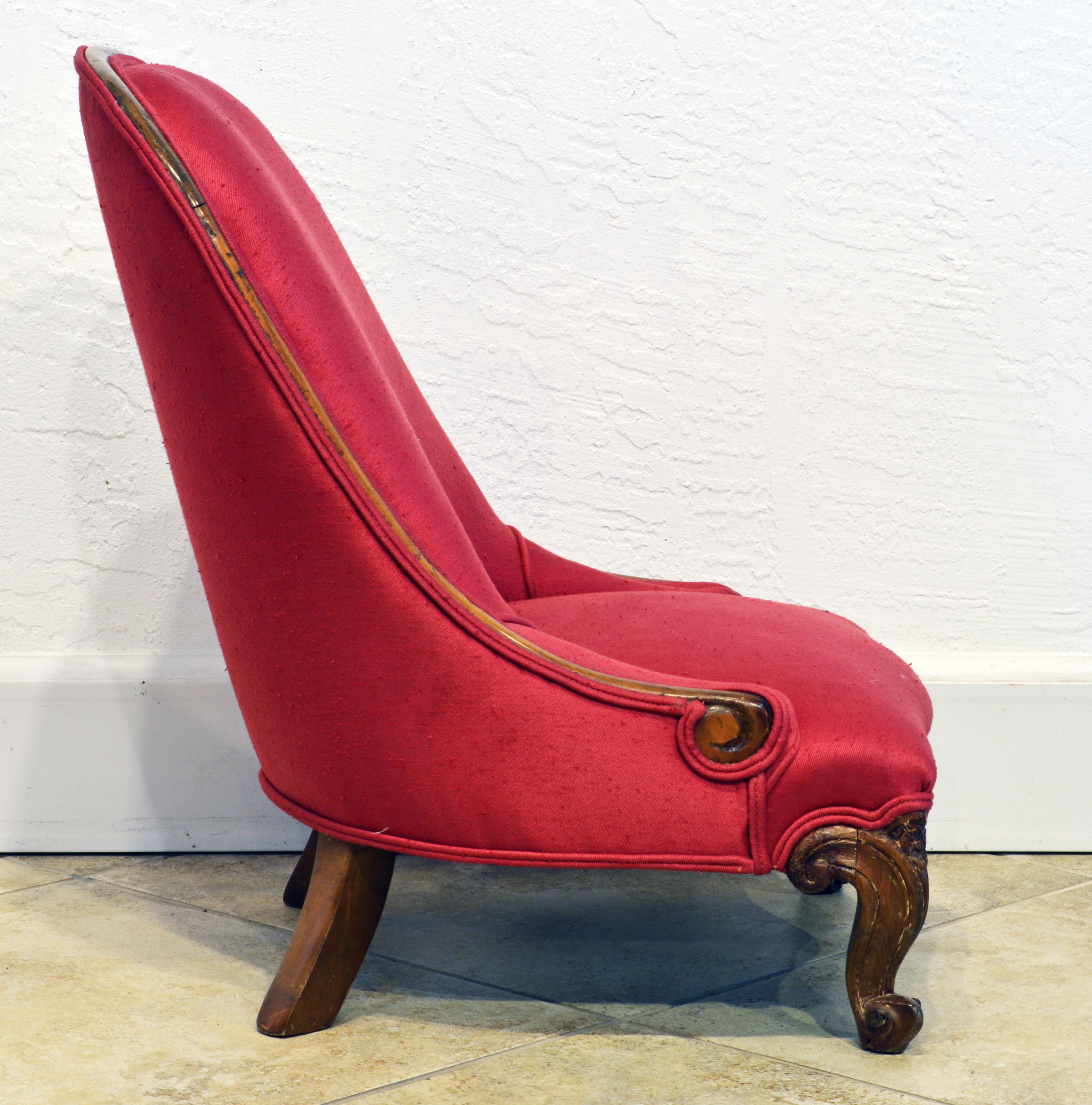 Newly reupholstered in a great color this French Child's Bergere features well carved cabriole legs and apron supporting the seat and an elegant curved backrest.