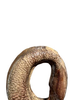 Unusual 19th Century Large Eel Form Majolica Pottery Pitcher