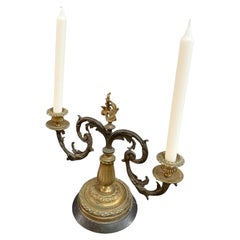 Unusual 19th Century Louis XV Style Two Light Candelabra
