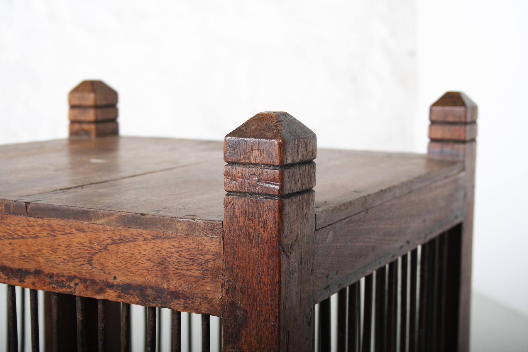 Unusual 19th Century Oak Side Table with Book Storage Cupboard with Door For Sale 6