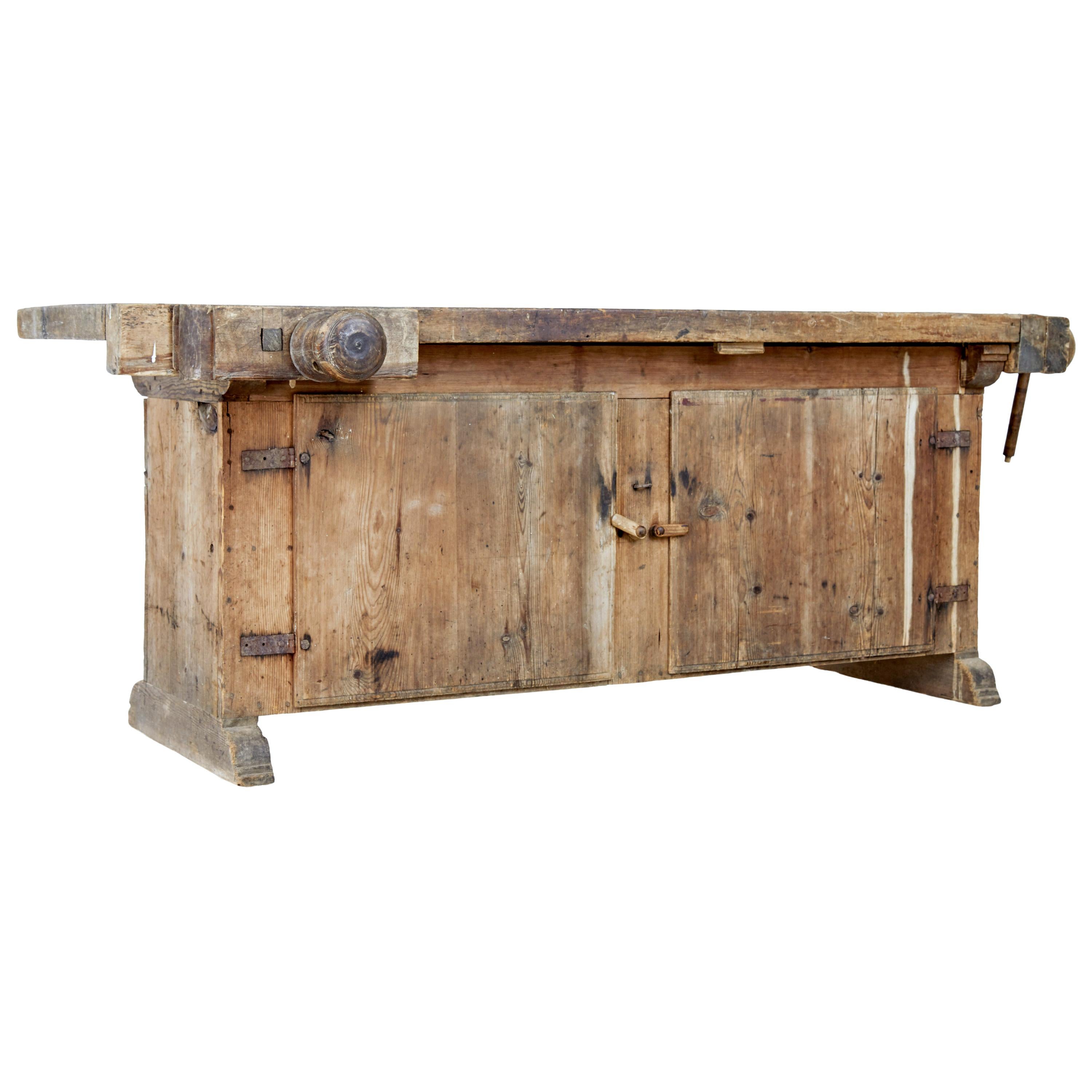 Unusual 19th Century Pine Sideboard Workbench