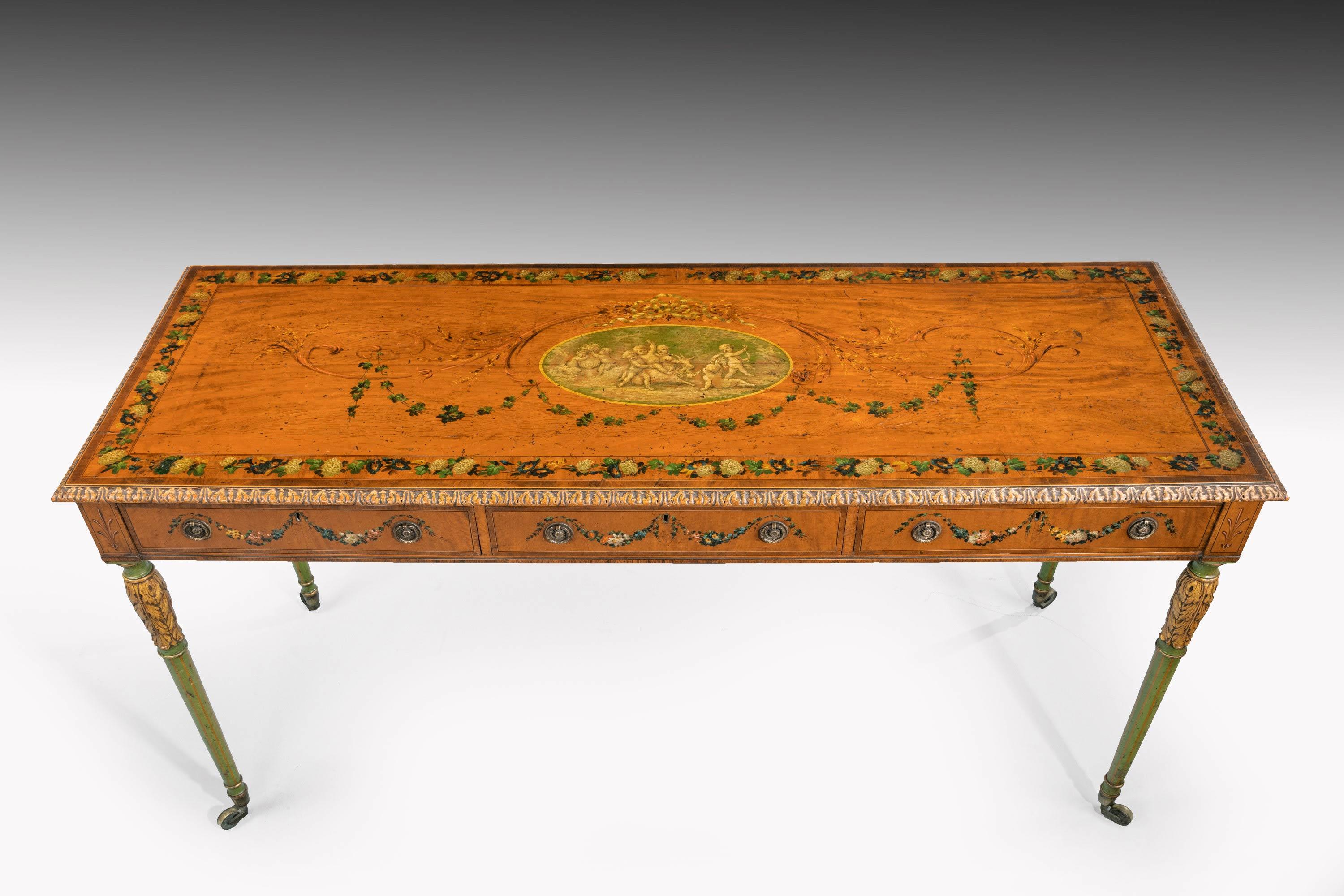 English Unusual 19th Century Satinwood Centre Table