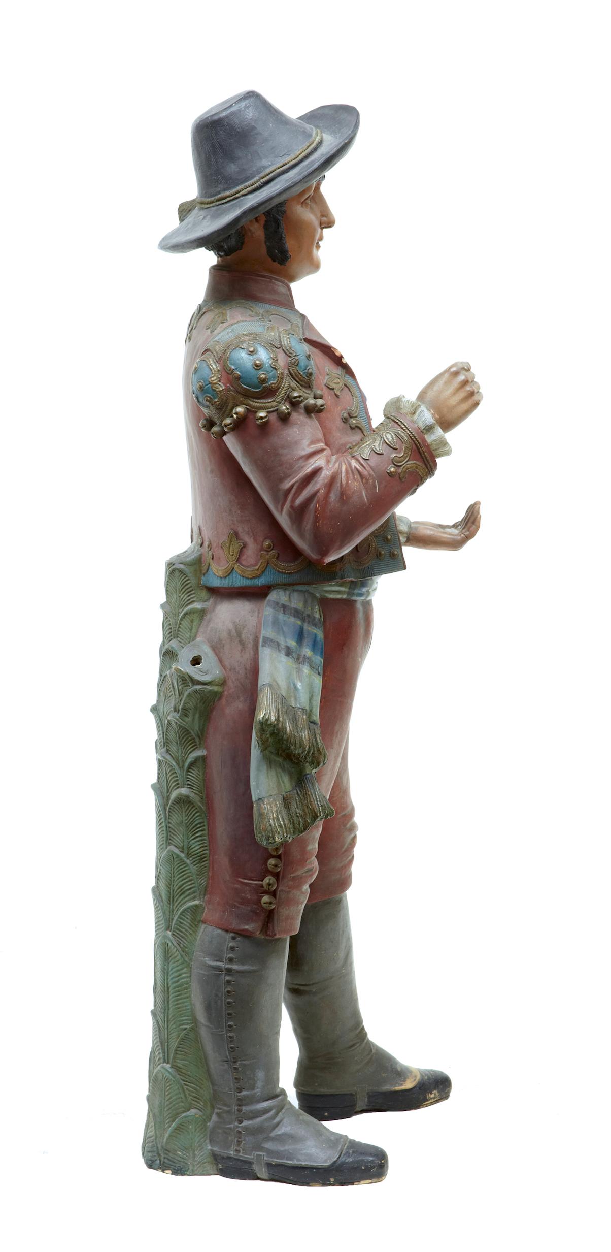 Hand-Painted Unusual 19th Century Spanish Figure Terracotta Planter