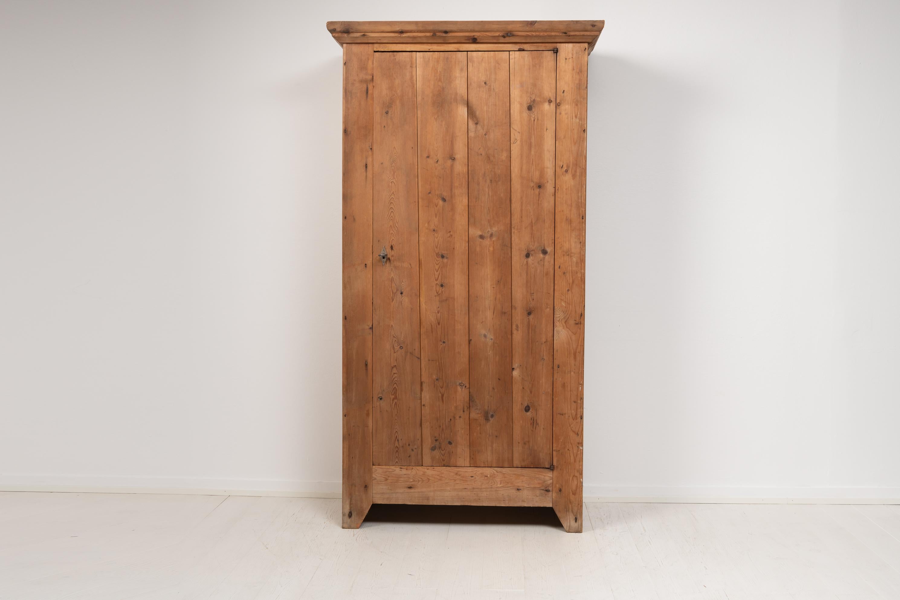 Hand-Crafted Unusual 19th Century Swedish Hand-Made Pine Cabinet For Sale