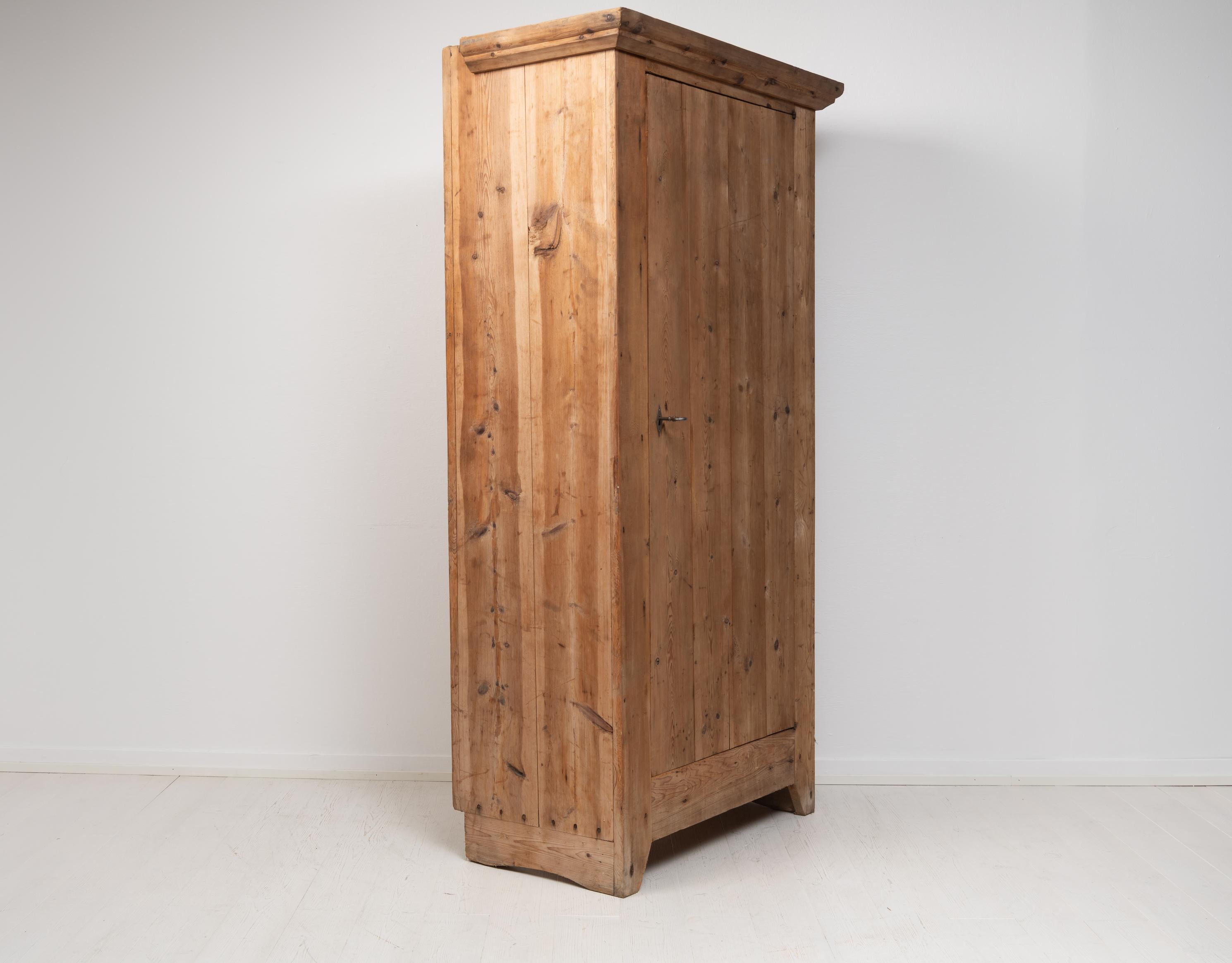 Unusual 19th Century Swedish Hand-Made Pine Cabinet For Sale 1