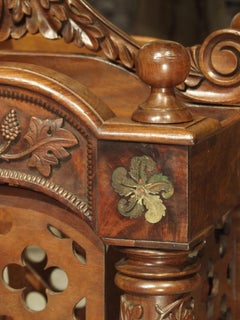 Unusual 19th Century Walnut Wood Canterbury from England
