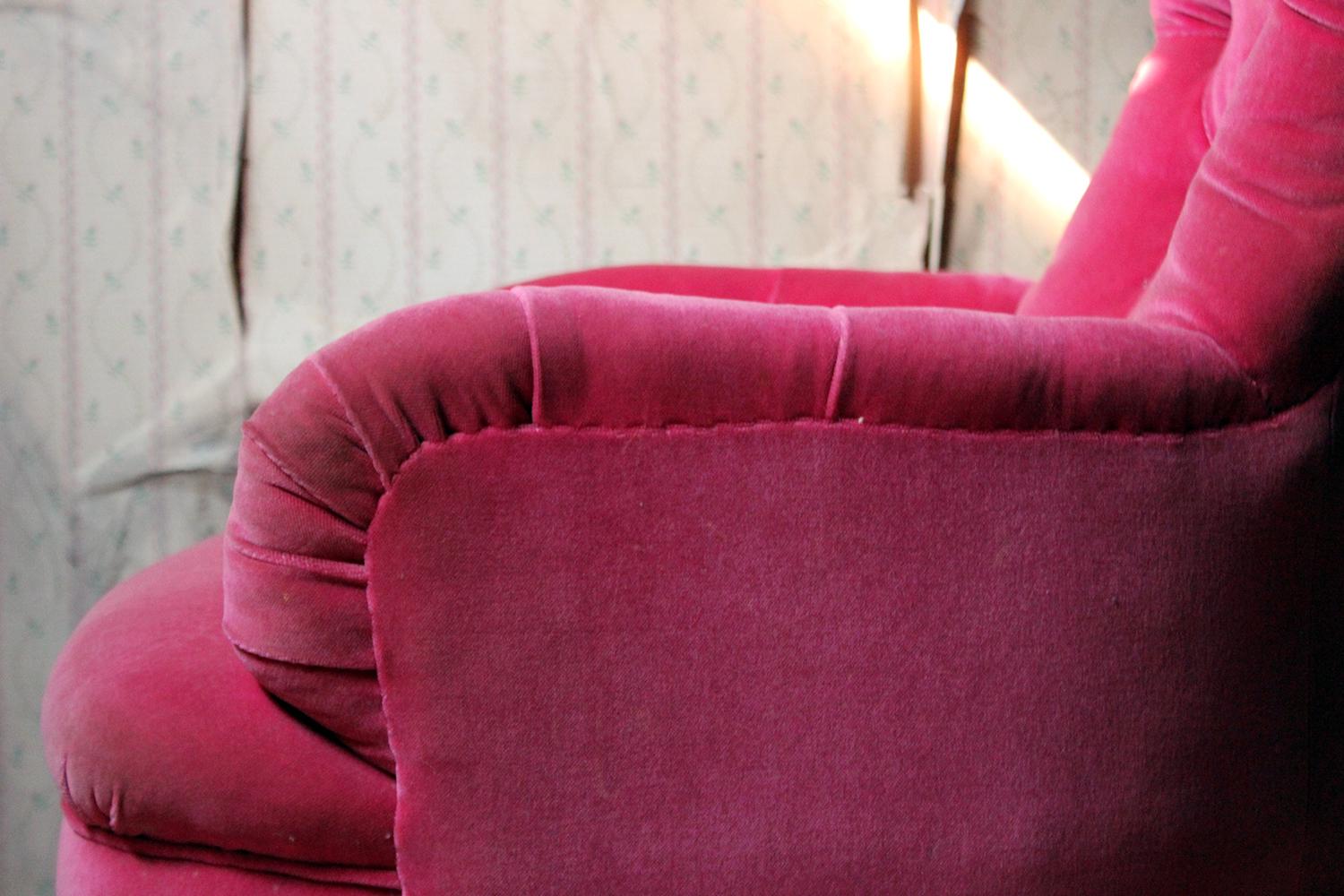 pink french armchair