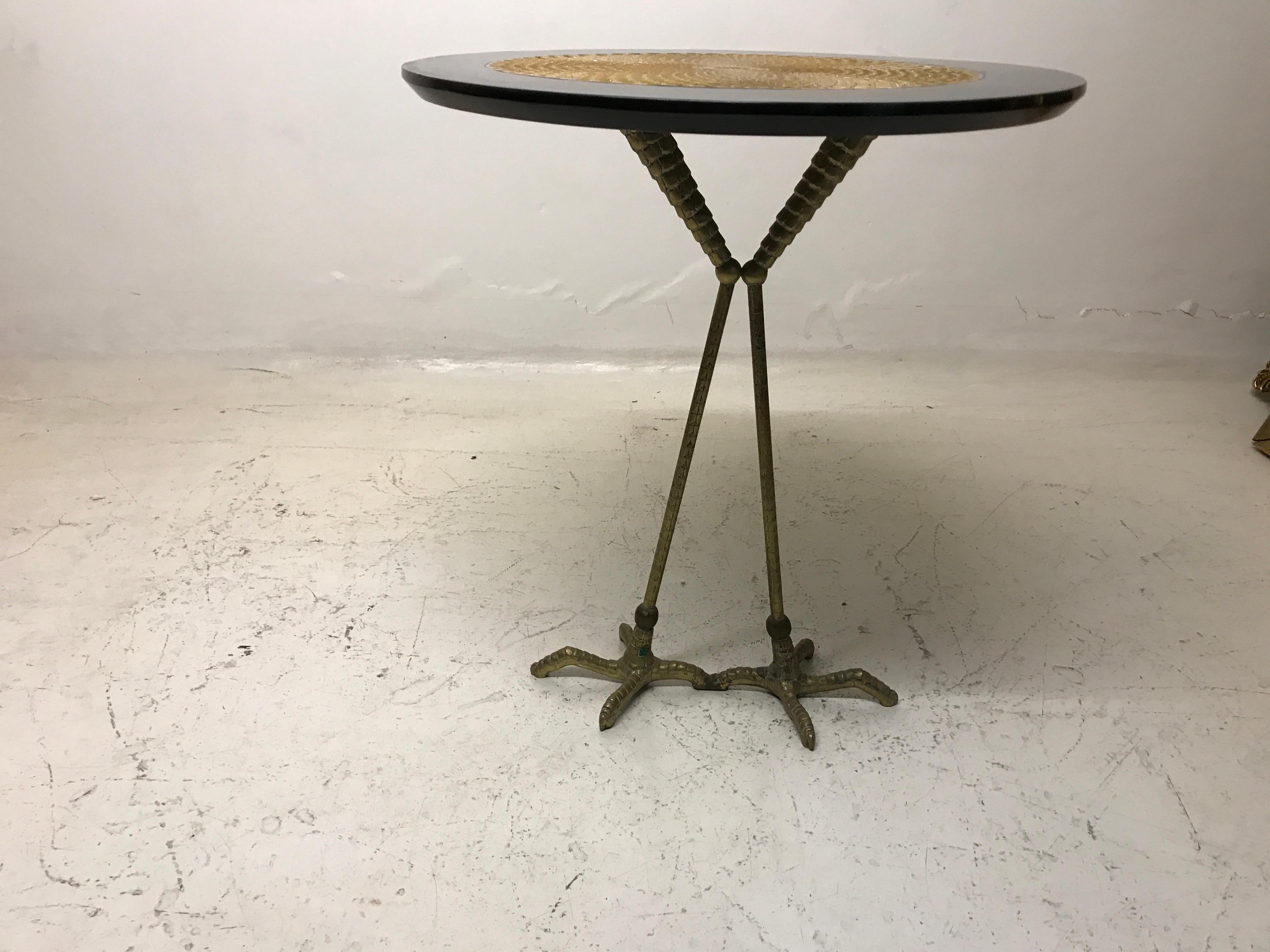 French Unusual 2 Tables in wood and bronze Attributed to Meret Oppenheim, France, 1930 For Sale