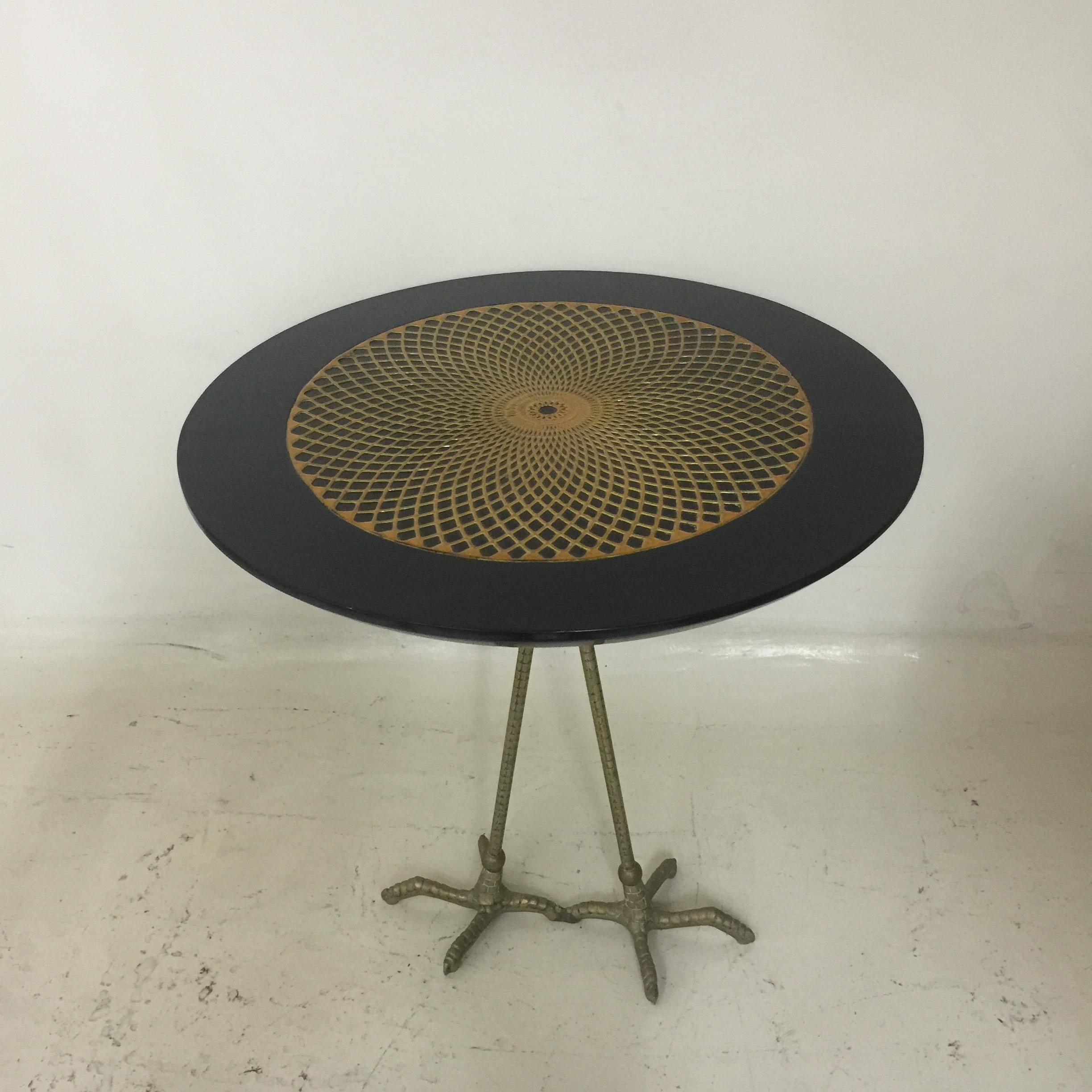 Mid-20th Century Unusual 2 Tables in wood and bronze Attributed to Meret Oppenheim, France, 1930 For Sale