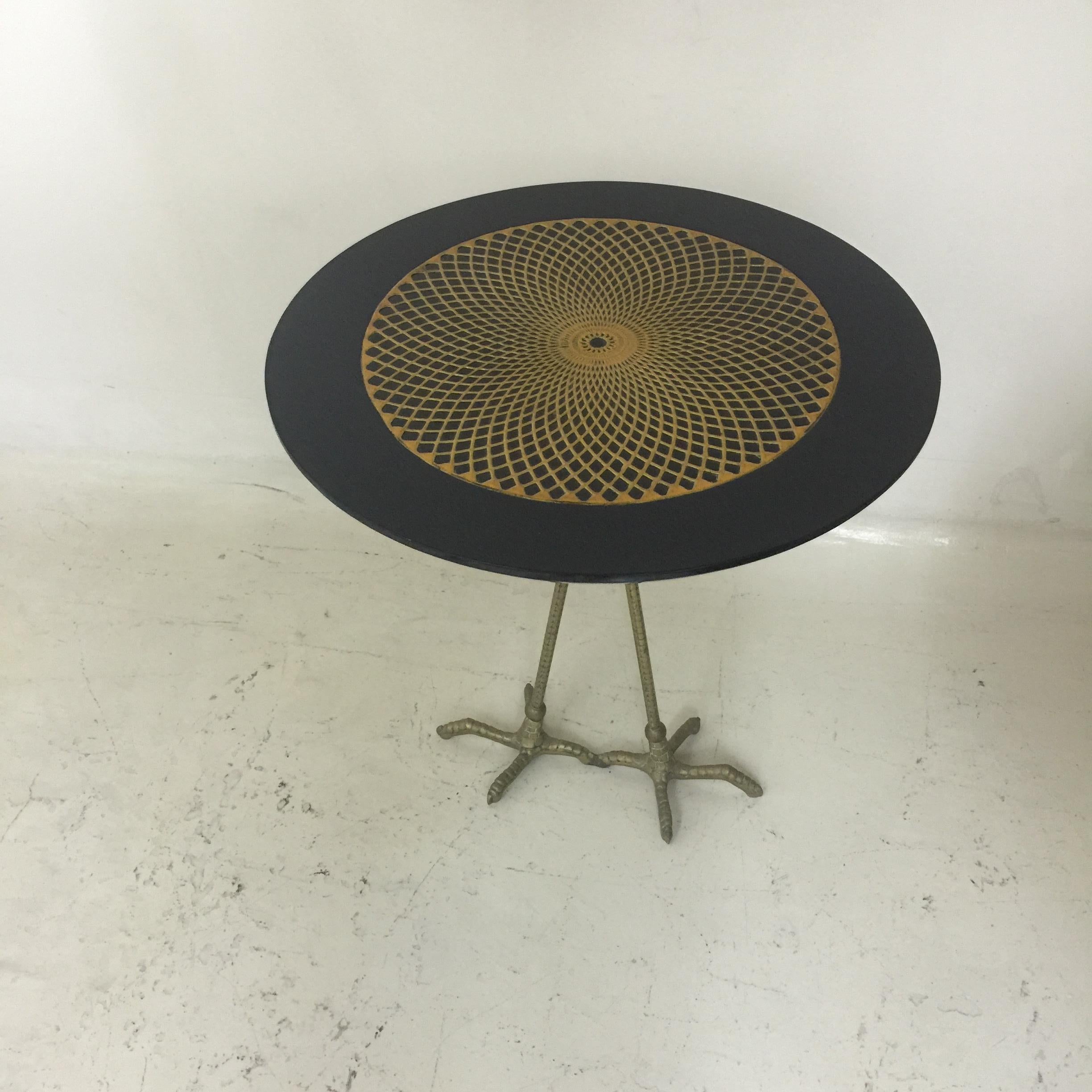 Unusual 2 Tables in wood and bronze Attributed to Meret Oppenheim, France, 1930 For Sale 1