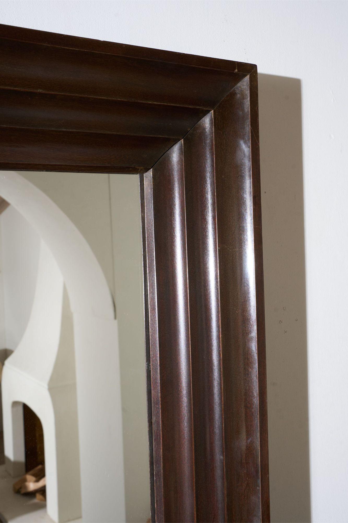 Hardwood Unusual 20th century African hardwood moulded mirror For Sale