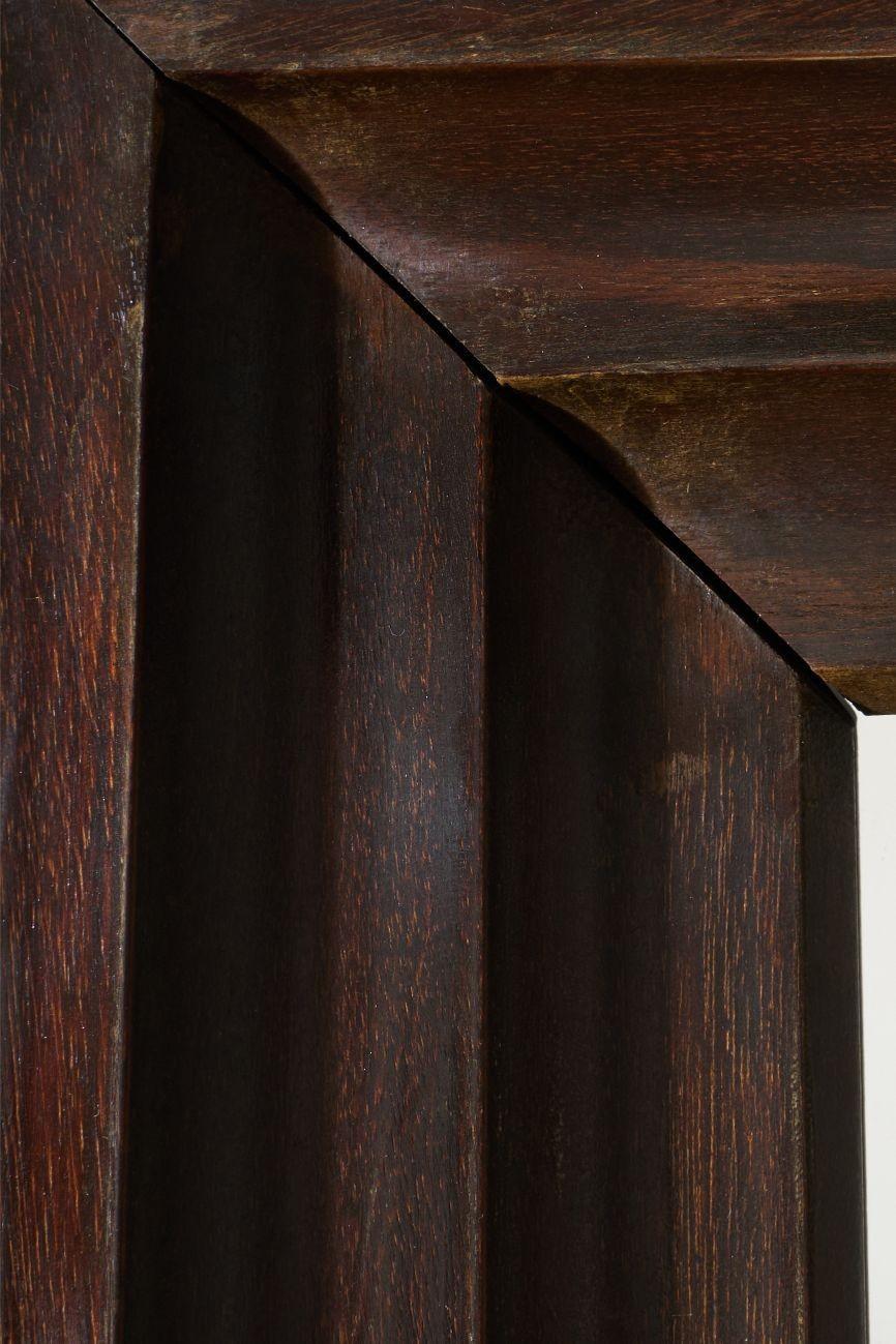 Unusual 20th century African hardwood moulded mirror For Sale 1
