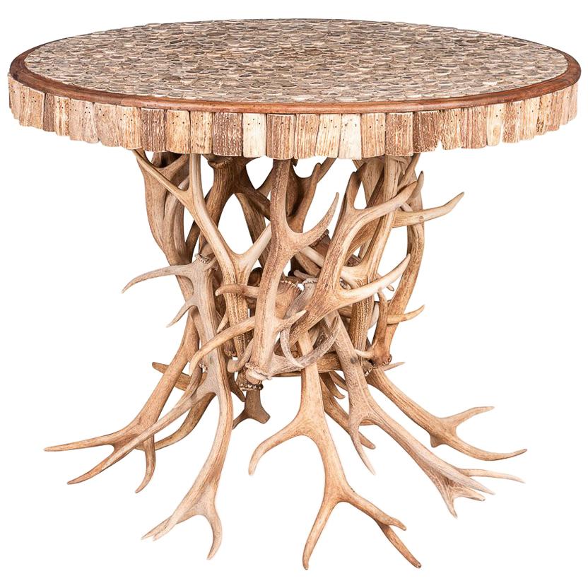 Unusual 20th Century Antler Horn Table in the Manner of Anthony Redmile