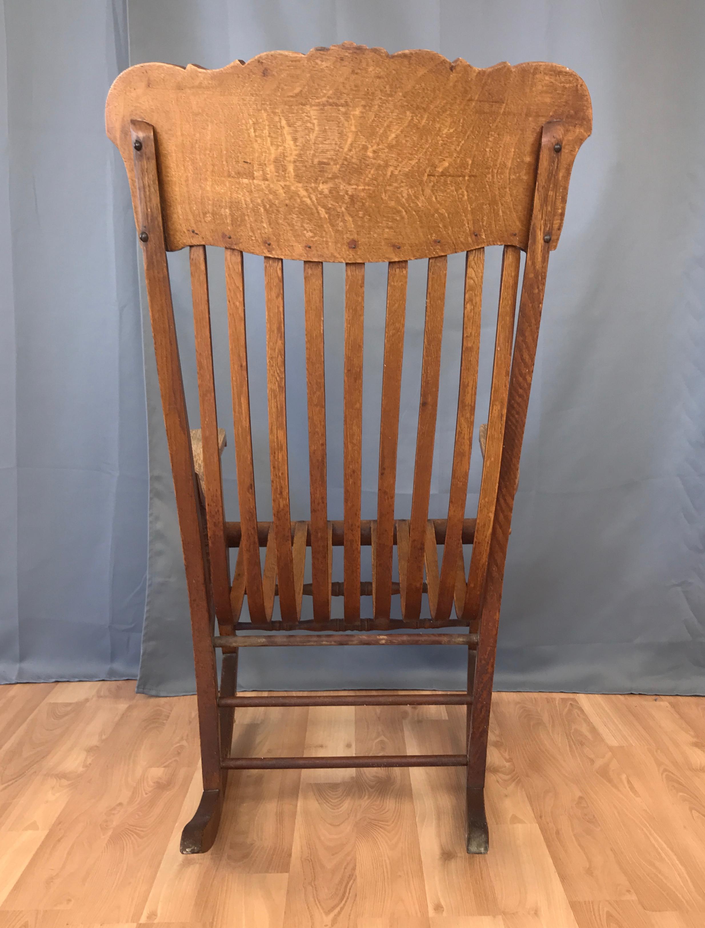 tiger oak rocking chair