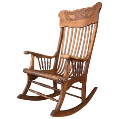 Unusual 20th Century Oak Rocking Chair