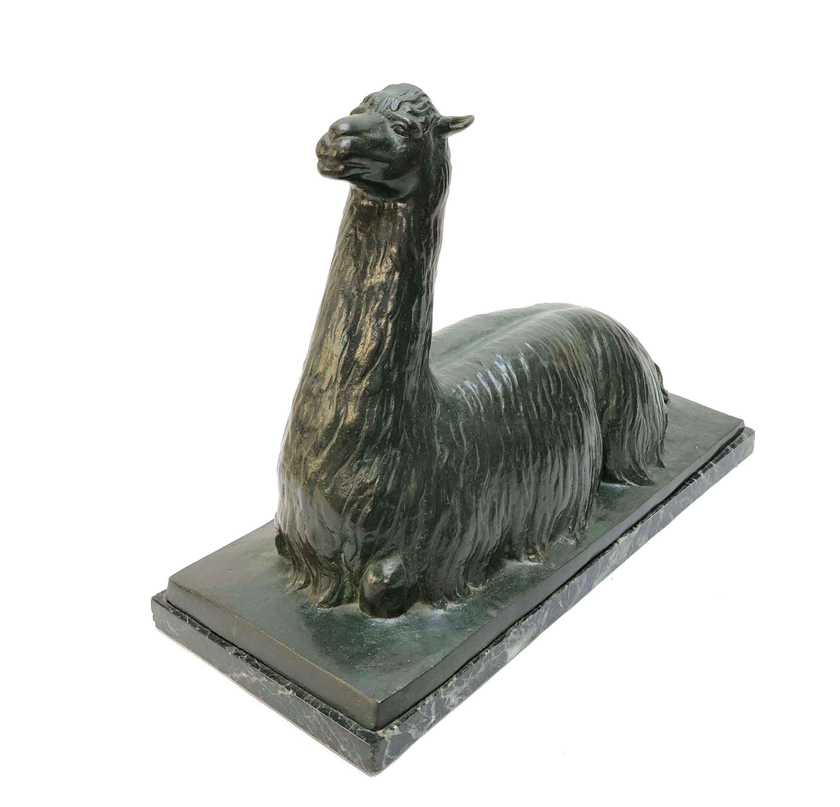 Peruvian Unusual 20th Century South American Bronze Model of a Llama