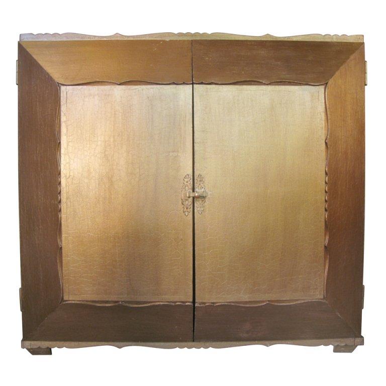 Unusual 3-D Gilded Armoire - France, 1940s For Sale
