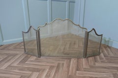 Unusual 3 Fold French Brass Fire Guard