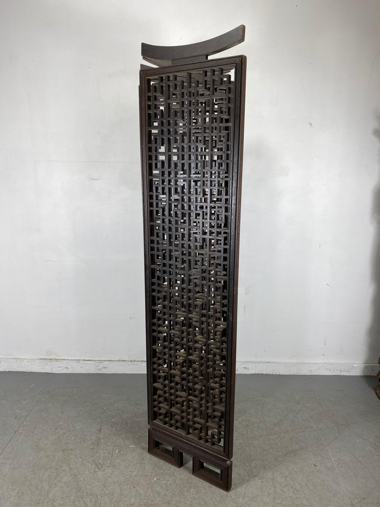 Unusual 4Panel Traditional Meji Japanese Shoji Screen / Room Divider