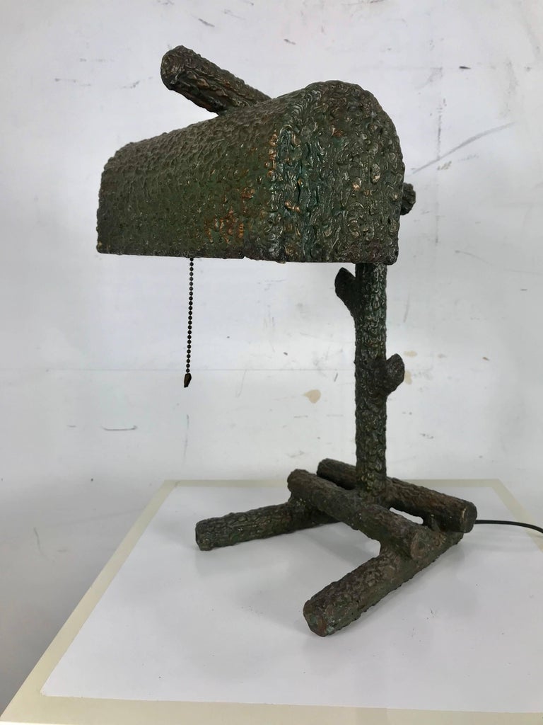 Unusual Adirondack, Rustic Cast and Welded Faux Bark Cast 