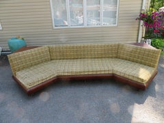 Insólito Sofá Adrian Pearsall Boomerang de nogal Moderno de mediados de siglo