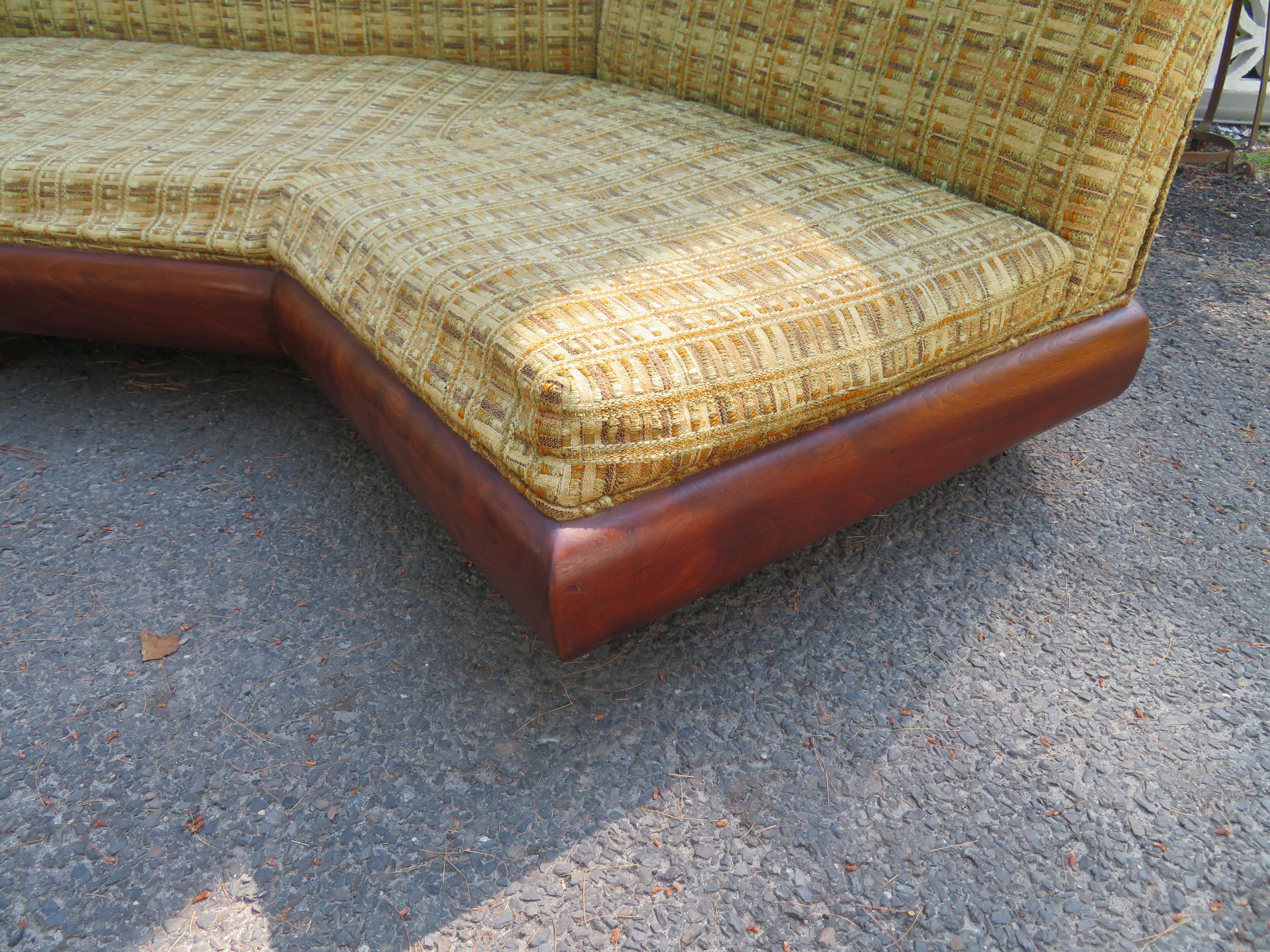 Mid-20th Century Unusual Adrian Pearsall Boomerang Walnut Sofa Mid-Century Modern For Sale