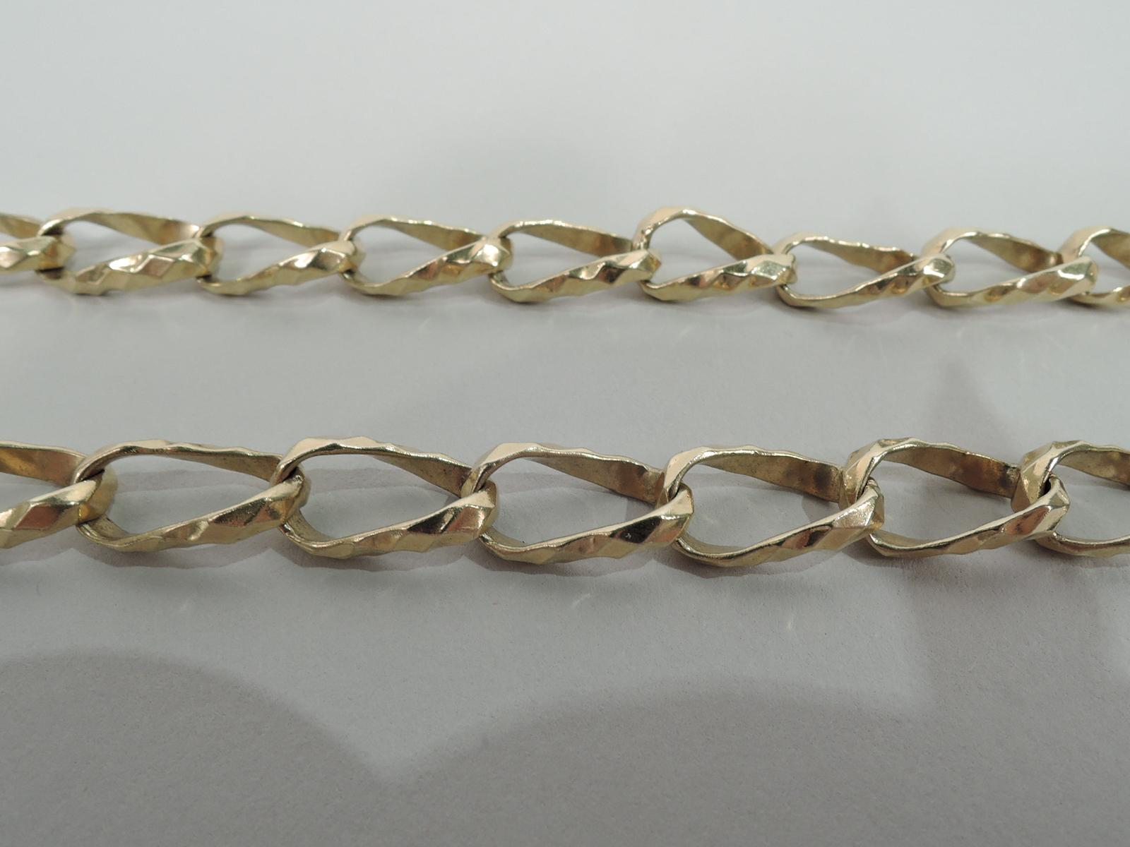 Außergewöhnliche amerikanische moderne 14K Gold Kette Halskette mit ovalen Gliedern (Moderne) im Angebot