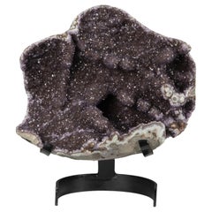 Unusual Wide Amethyst / Red Druze Mineral Sculpture with Stalactites