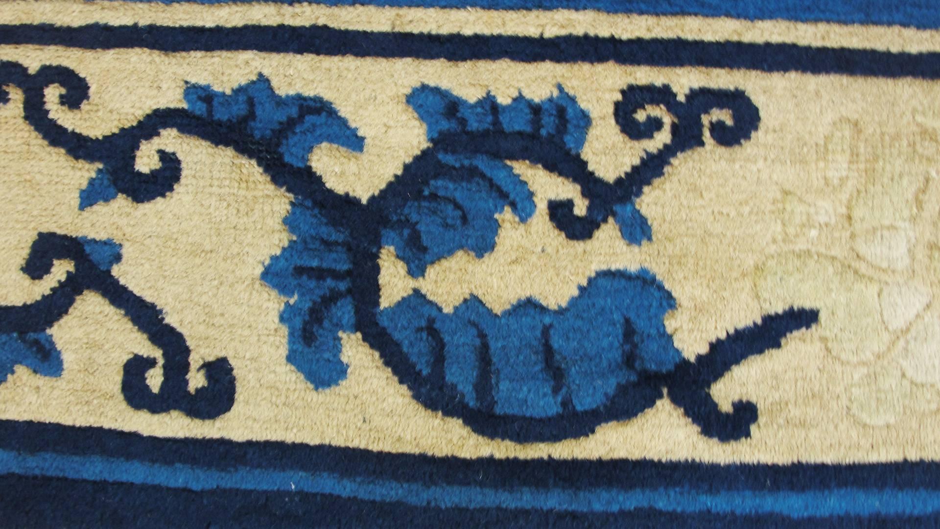  Antique Art Deco Chinese Peking Dragon Carpet For Sale 4