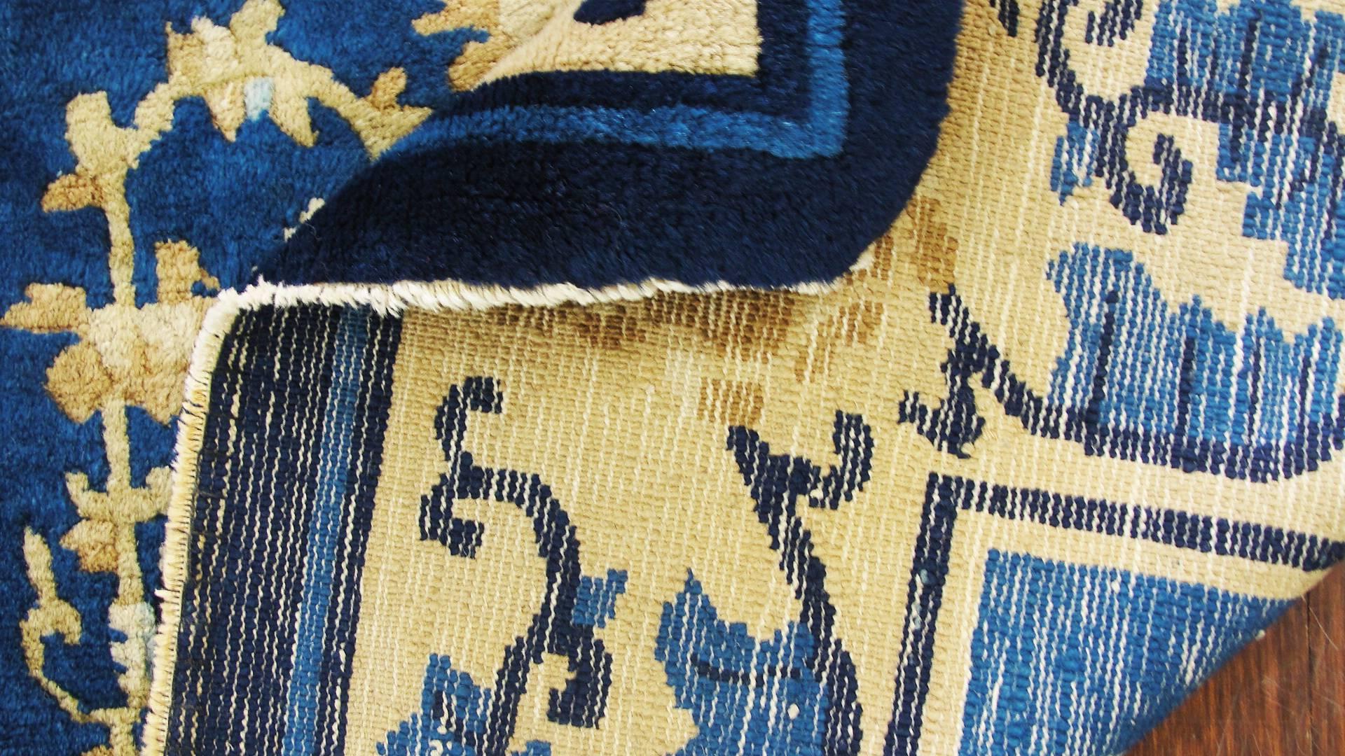 Hand-Woven  Antique Art Deco Chinese Peking Dragon Carpet For Sale