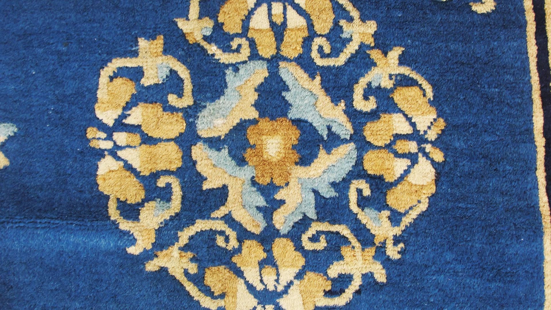  Antique Art Deco Chinese Peking Dragon Carpet For Sale 2