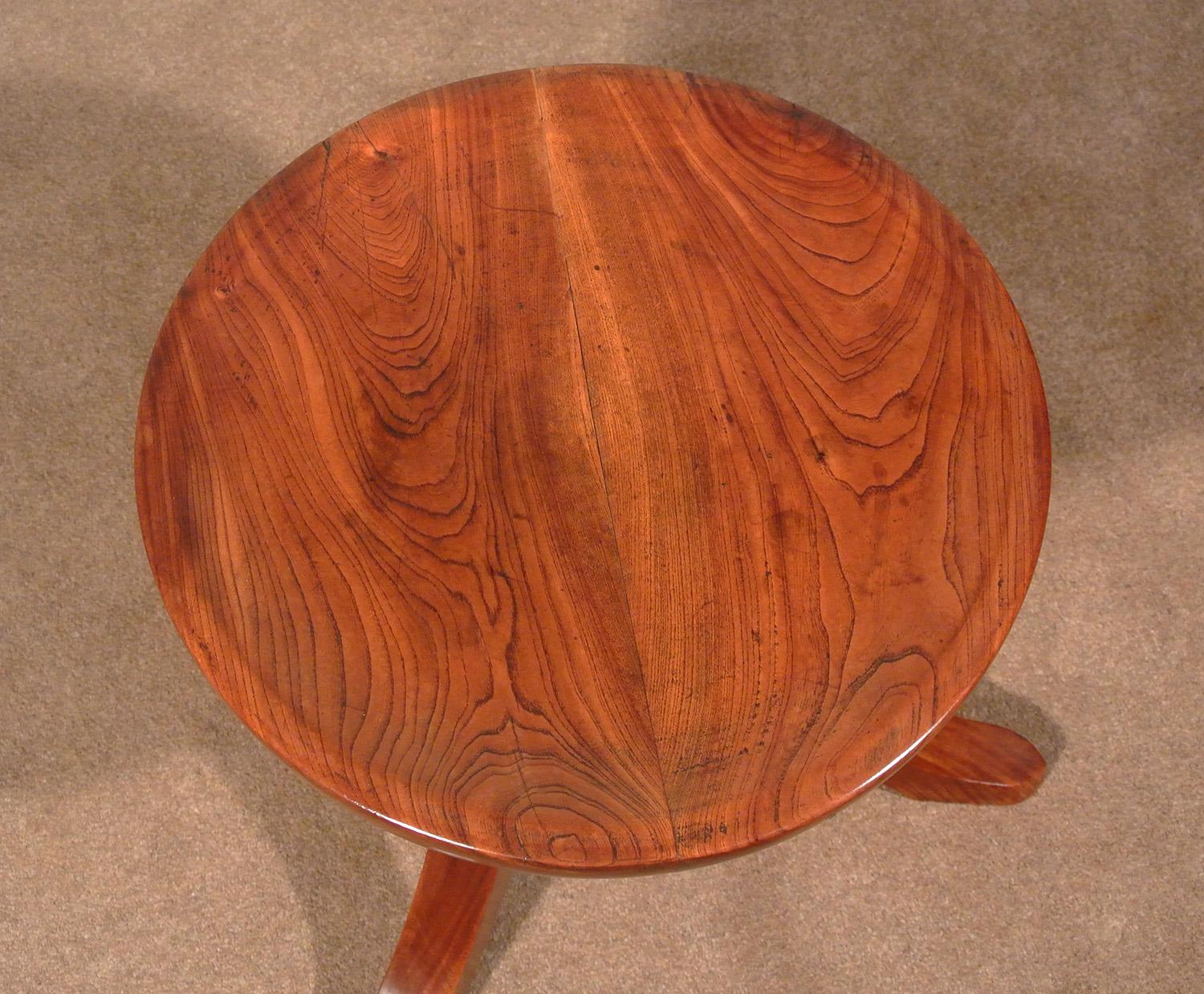Arts and Crafts Unusual 'Liberty Thebes' Design Round Stool in Solid Walnut, circa 1900 For Sale