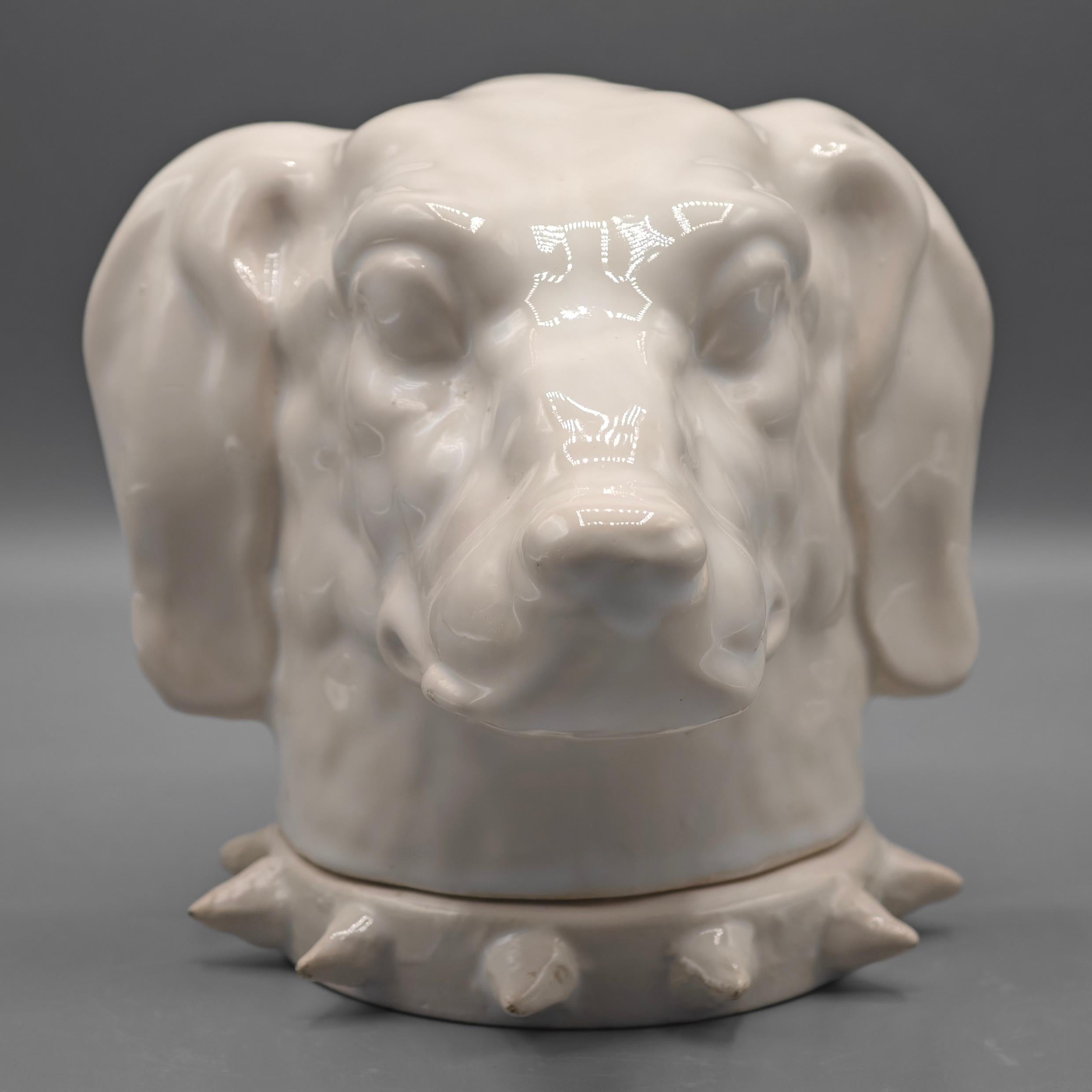 Mid-Century Modern Unusual and decorative Dog ceramic box , by Jean Roger For Sale