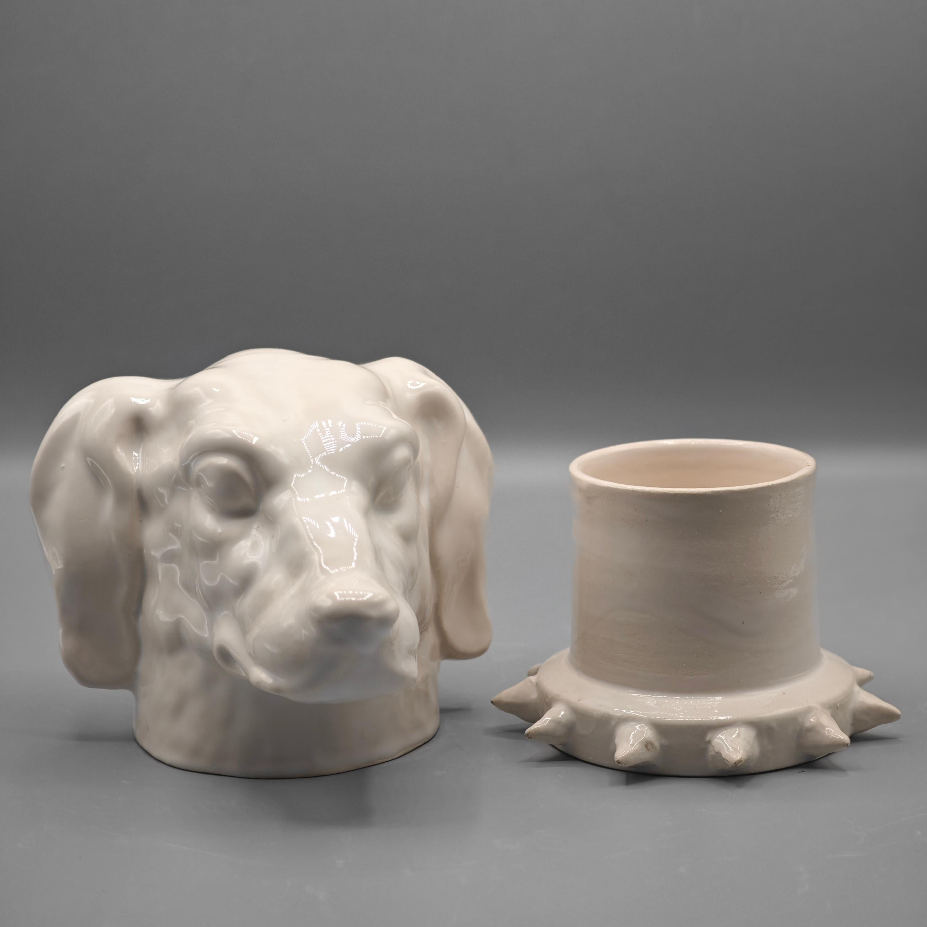 Unusual and decorative Dog ceramic box , by Jean Roger In Good Condition For Sale In Paris, Ile-de-France